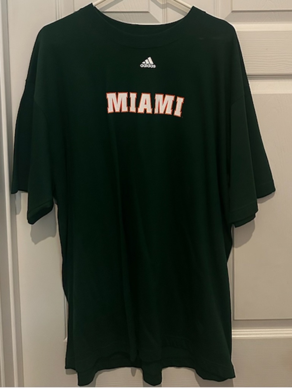 Vintage adidas Adult Miami Hurricanes Logo Fresh Green T-Shirt